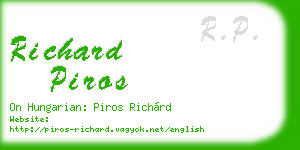 richard piros business card