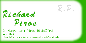 richard piros business card